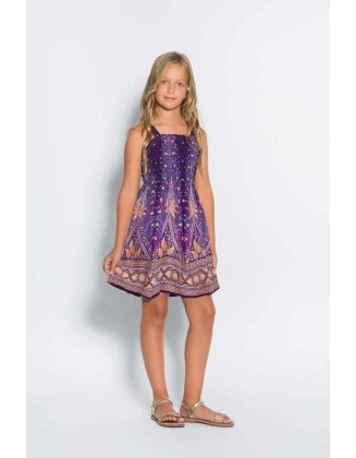 Girls Elastic Boho Dress