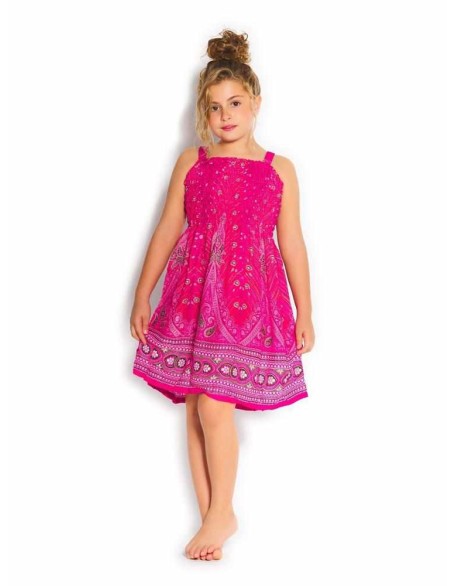 Girls Elastic Boho Dress