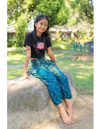 KIDS PEACOCK HAREM PANTS