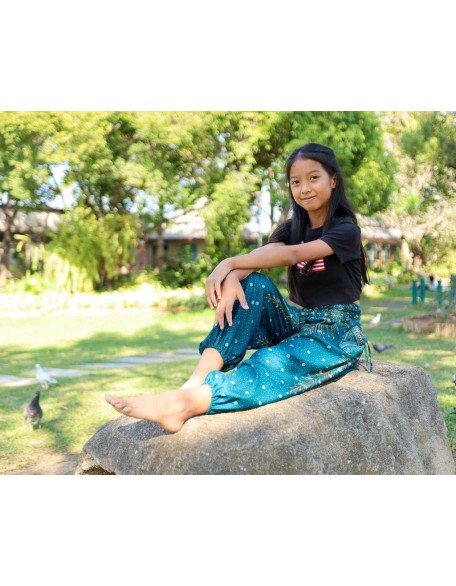 KIDS PEACOCK HAREM PANTS