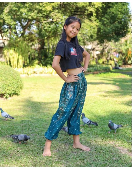 KIDS PEACOCK HAREM PANTS