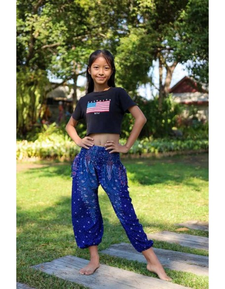 KIDS PEACOCK HAREM PANTS