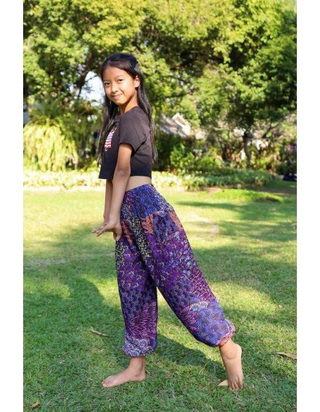 GIRLS & BOYS PEACOCK BOHO PANTS