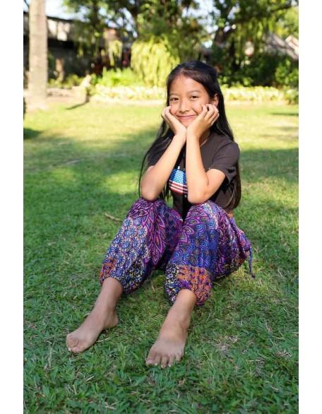 GIRLS & BOYS PEACOCK BOHO PANTS