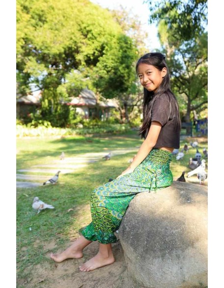 GIRLS & BOYS PEACOCK BOHO PANTS