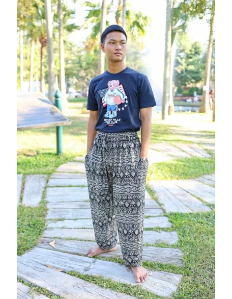 MEN Harem PANTS ELEPHANT PRINT