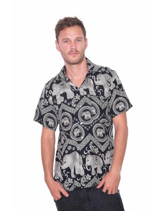Black Hawaiian Short Sleeve Casual Shirt