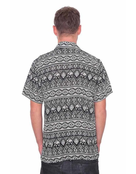 BLACK Hawaiian Aloha Short Sleeve
