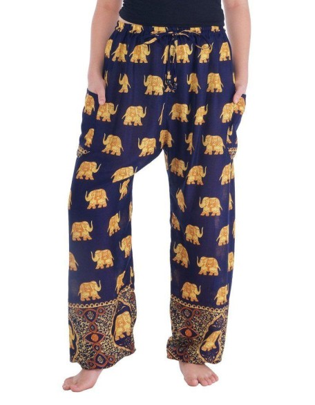 Gold Elephant Drawstring Pants