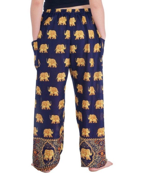 Gold Elephant Drawstring Pants