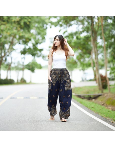 Peacock Flower Harem Pants