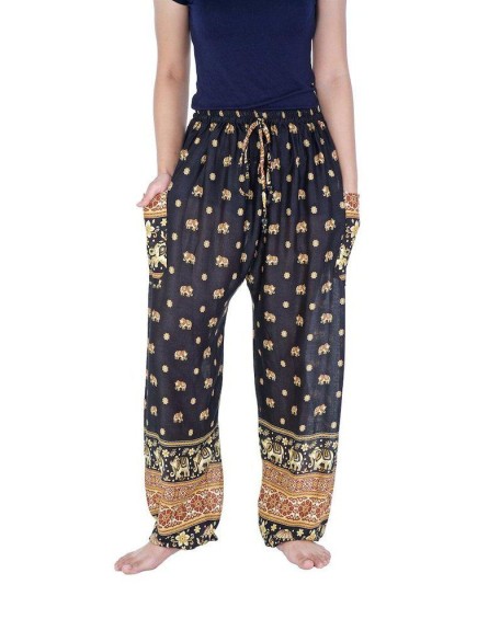 Flowy Elephant Drawstring Pants