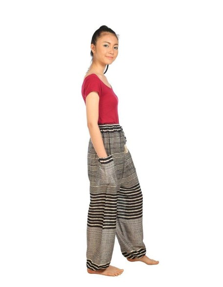 Drawstring Pants Striped Print