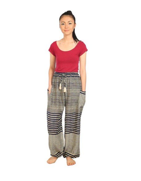 Drawstring Pants Striped Print