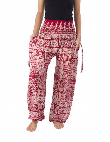 Smocked Waist Harem Boho Pants