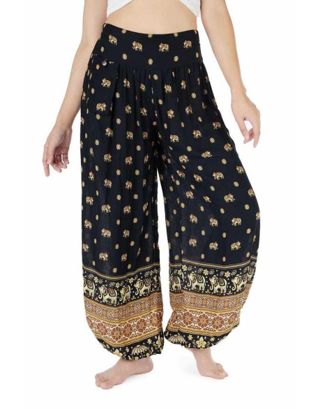 Women Black Boho Trousers