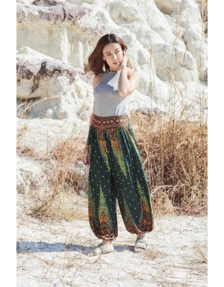 Green Comfy Boho Pants