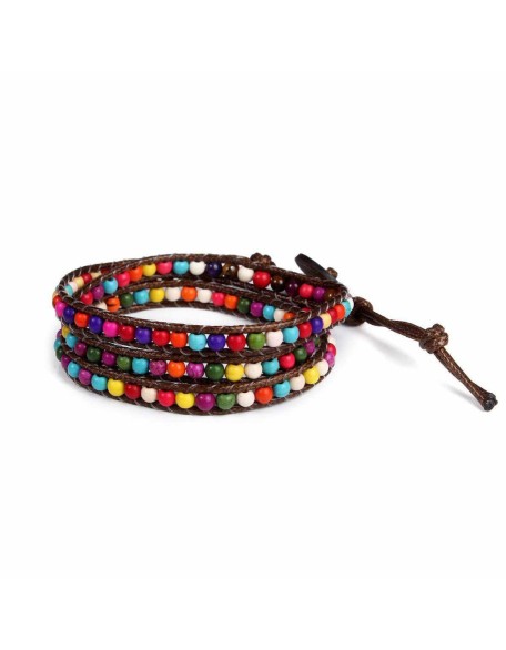 Leather 5 Wrap Bracelet