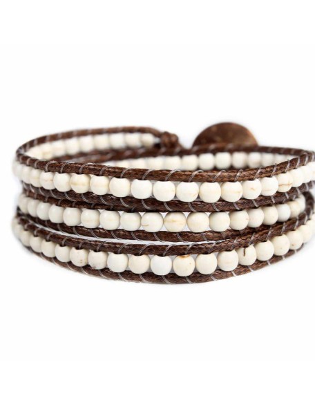 Leather 5 Wrap Bracelet