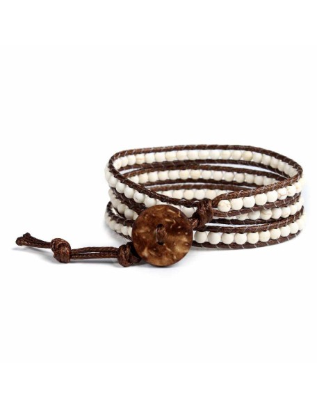 Leather 5 Wrap Bracelet