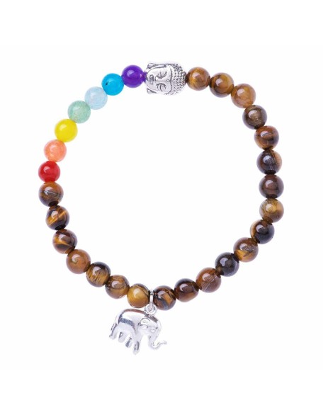 Stretchy Buddha and Elephant Bracelet