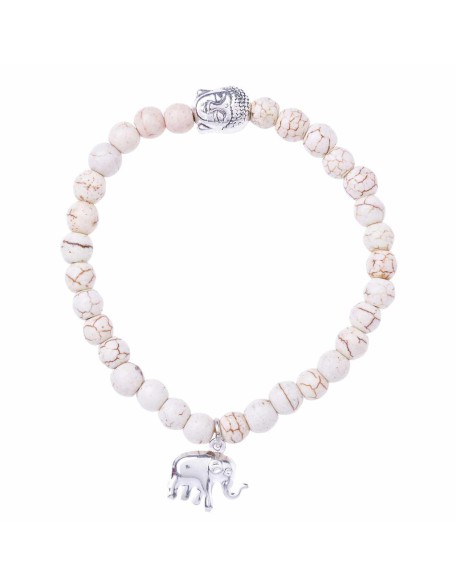 Stretchy Buddha and Elephant Bracelet