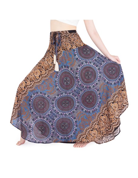 BROWN LONG BOHO SKIRT