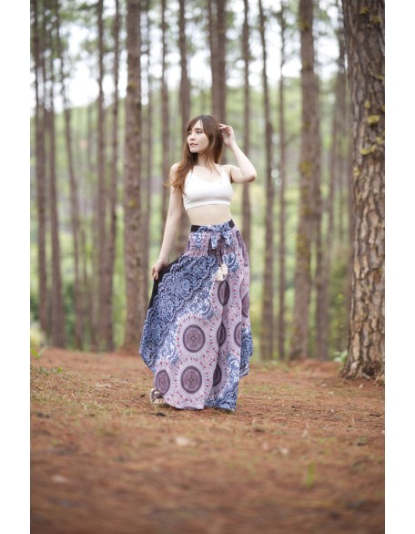 WOMENS LONG MANDALA BOHO SKIRT