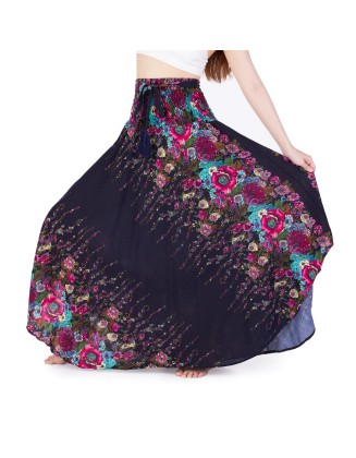 HIPPIE FLOWER LONG MAXI SKIRT