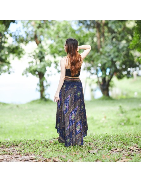 DARK BLUE LONG BOHEMIAN SKIRT