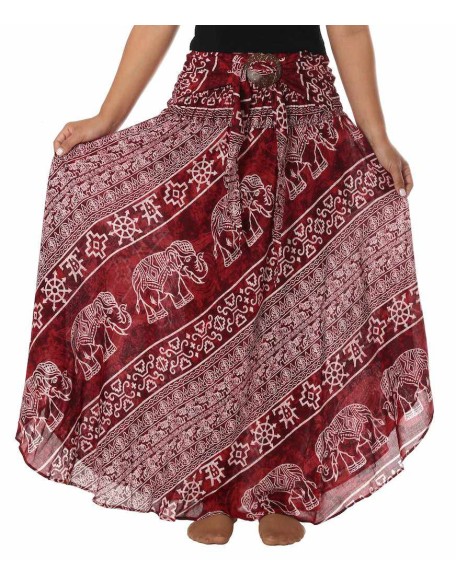 BURGUNDY GYPSY ELEPHANT SKIRT