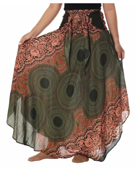 BOHEMIAN HIPPIE SKIRT GREEN