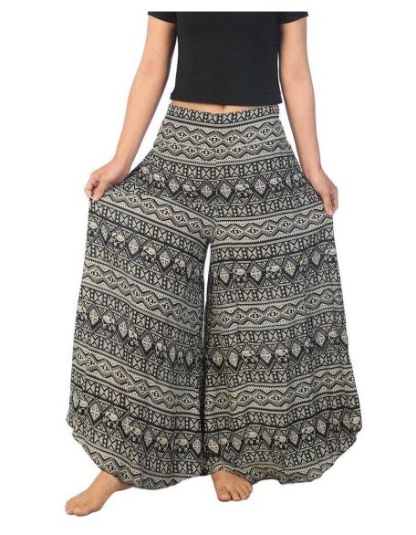 Elephant Design Wide Leg Palazzo Pants