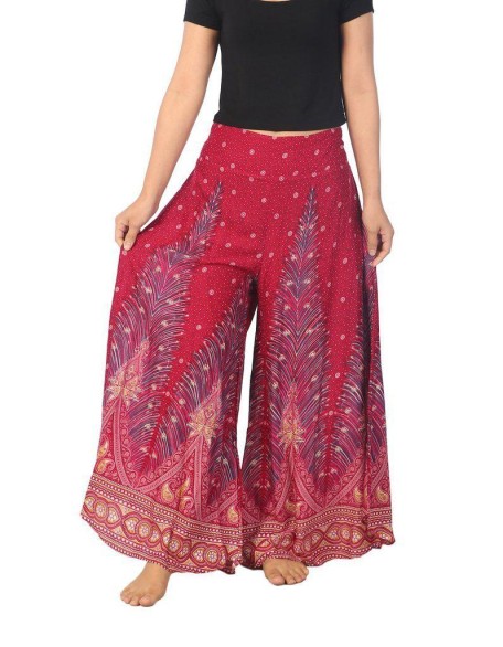 Womens Peacock Design Palazzo Pants