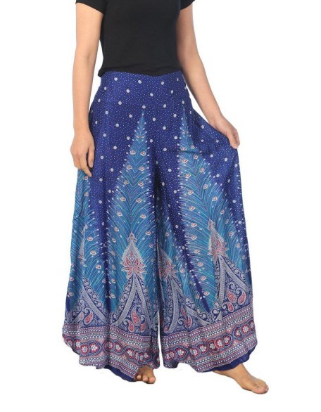 Womens Peacock Design Palazzo Pants