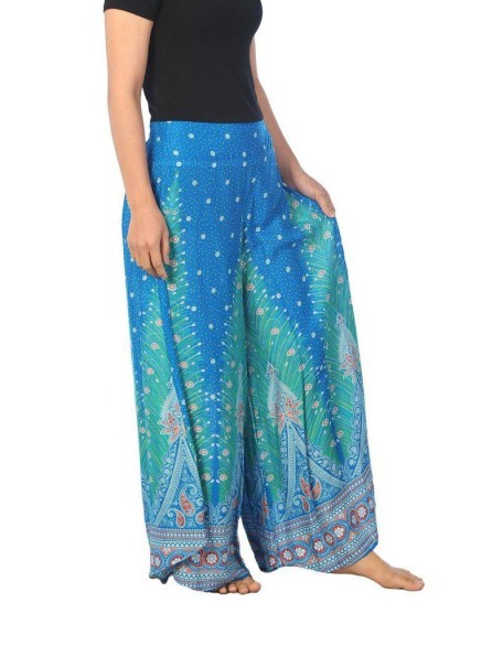 Womens Peacock Design Palazzo Pants