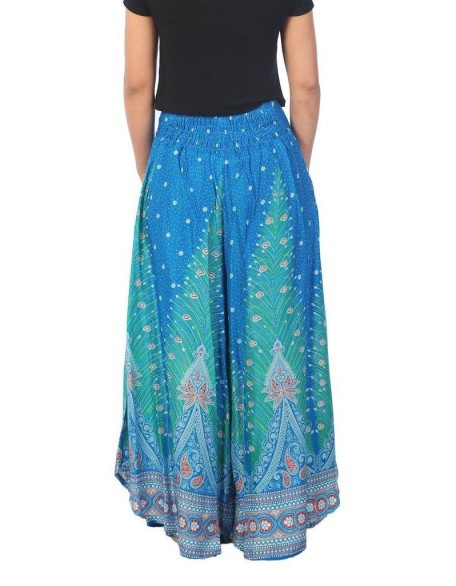 Womens Peacock Design Palazzo Pants