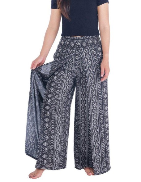 Wide Leg Pants Elephants Design