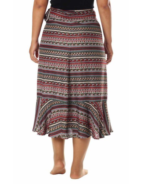 BOHEMIAN MIDI WRAP SKIRT