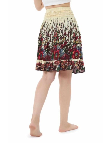 DARK BLUE FLOWER BOHO SKIRT