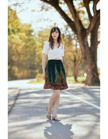 SHORT PEACOCK BOHO SKIRT