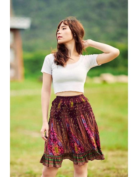 HIGH WAISTED FLORAL SKIRT