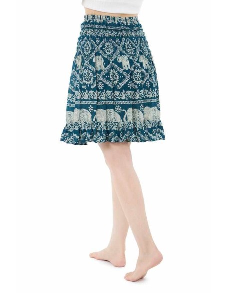 ELEPHANT PRINT SHORT BOHO SKIRT