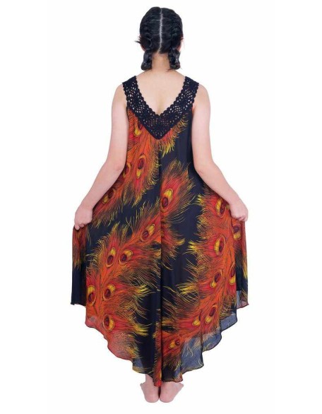 Long Sleeveless Dress Casual Fit V-Neck Crochet Lace