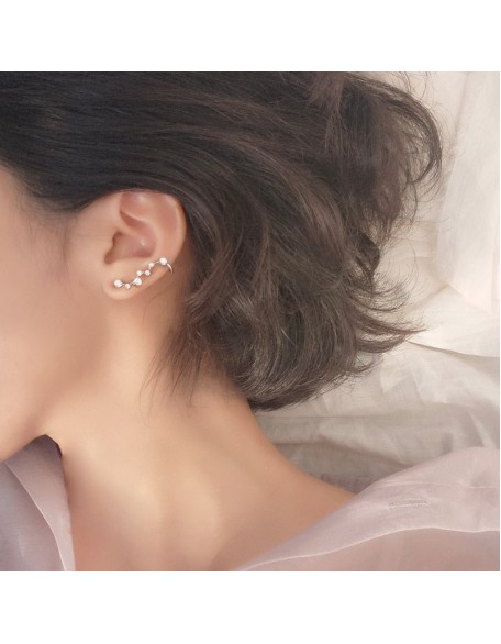 sterling silver cuff wrap constellation earrings