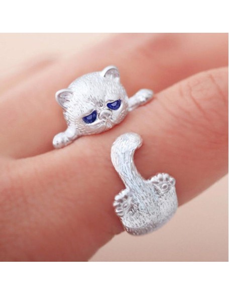 sterling silver cat ring